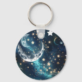 Porte-clés Keychain - Icy Blue Celestial Moon Phases (Verso)