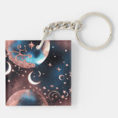 Porte-clés Keychain - Rose Gold Celestial Moon (Dos)