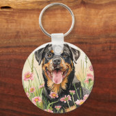 Porte-clés Keychain – Rottweiler Watercolor Keychain (Verso)