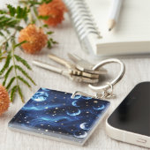 Porte-clés Keychain - Sapphire Blue Celestial Moon (Devant Droit)