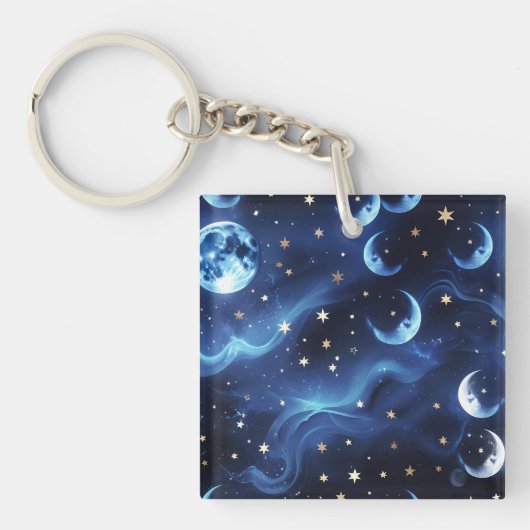 Porte-clés Keychain - Sapphire Blue Celestial Moon (Devant)