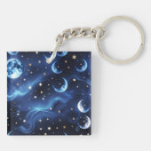 Porte-clés Keychain - Sapphire Blue Celestial Moon (Dos)