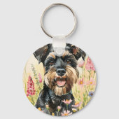 Porte-clés Keychain – Schnauzer Watercolor Dog Charm (Verso)