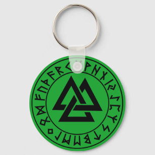 Porte-clés keychain Tri-Triangle Rune Shield on Grn