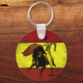 Porte-clés Keychain with Bullfight on Dirty Spanish Flag (Recto)