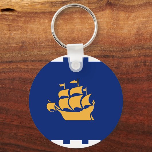 Porte-clés Keychain with Flag of Quebec City, Canada (Verso)