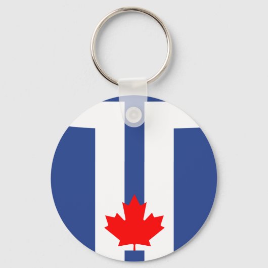 Porte-clés Keychain with Flag of Toronto, Canada (Recto)