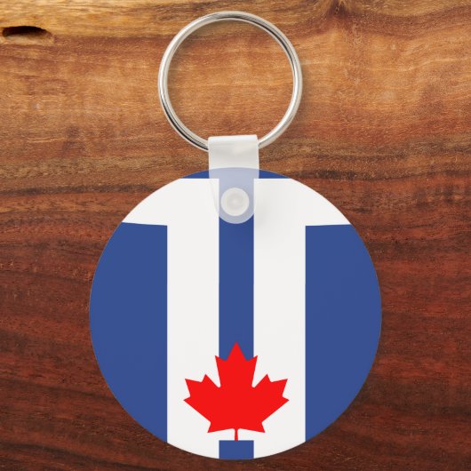 Porte-clés Keychain with Flag of Toronto, Canada (Verso)