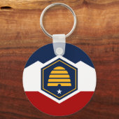 Porte-clés Keychain with Flag of Utah, USA (Verso)