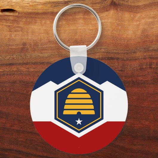Porte-clés Keychain with Flag of Utah, USA (Recto)