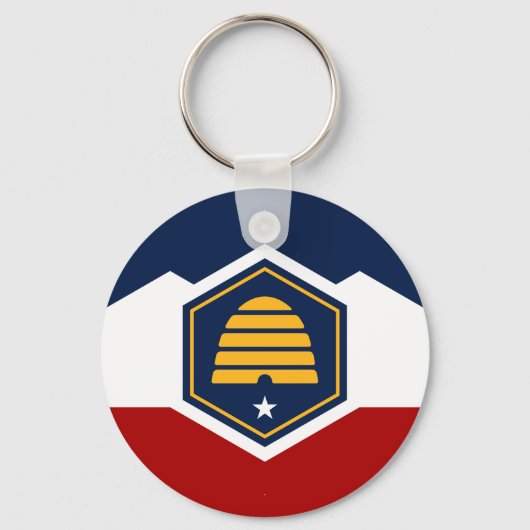 Porte-clés Keychain with Flag of Utah, USA (Verso)