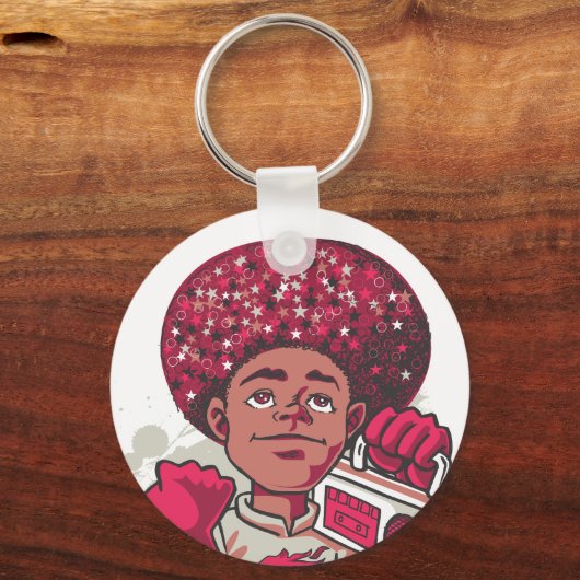 Porte-clés Keychain – YOUTH Power Afro & Boombox Urban Design (Verso)