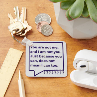 Porte-clés Keyring avec un poème de pensée cite "Tu n'es pas 