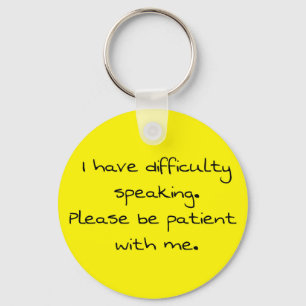 Porte-clés Keyring - difficulty speaking