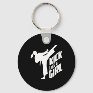 Porte-clés Kick Like A Girl-karaté Kickboxing Fille 