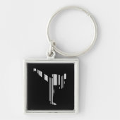 Porte-clés KICKBOXER BAR CODE Motif de code-barres de kickbox (Devant)