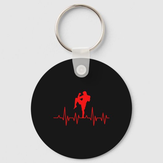 Porte-clés Kickboxing Boxe Thaïlandaise Rythme Cardiaque Muay (Recto)