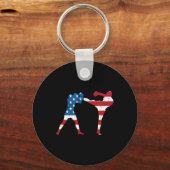 Porte-clés Kickboxing Drapeau Américain (Recto)