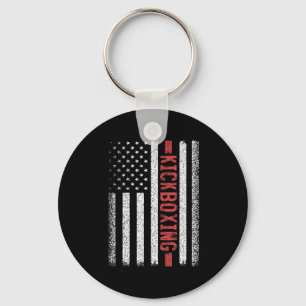 Porte-clés Kickboxing Drapeau Américain 4 Juillet Kickboxer P