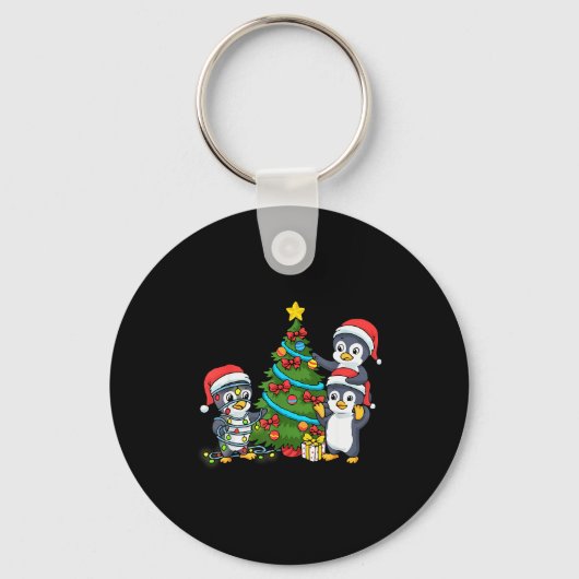 Porte-clés Kids Christmas Penguin Christmas Tree Lights Baubl (Recto)