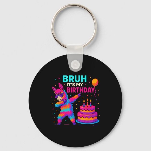 Porte-clés Kids Dabbing Llama Birthday Funny Bday Party Tee (Recto)