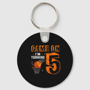 Porte-clés Kids Game On I'm Turning 5 Basketball 5e Anniversa