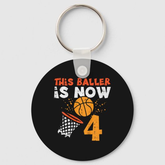 Porte-clés Kids This Ller Is Now 4 Sketll 4th Birthday Bday B (Recto)