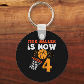 Porte-clés Kids This Ller Is Now 4 Sketll 4th Birthday Bday B (Recto)