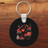 Porte-clés Kids Valentines Day Construction Trucks Funny Boys (Recto)