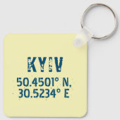 Porte-clés Kiev Ukraine Latitude & Longitude en détresse (Dos)