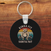 Porte-clés Kinda Fit Sorta Fat - Funny Gym Bear Weightlifting (Recto)