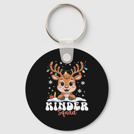 Porte-clés Kinder Squad Reindeer Christmas Lights Cute Winter (Recto)