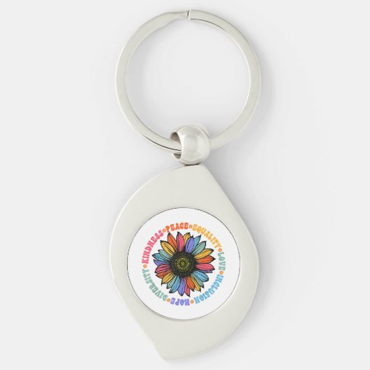 Porte-clés Kindness Peace Equality Love Hope Diversity Human (Devant)