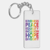 Porte-clés Kindness Peace Equality Love Inclusion Hope LGBT (Devant gauche)