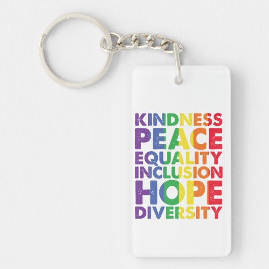 Porte-clés Kindness Peace Equality Love Inclusion Hope LGBT (Devant)