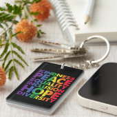 Porte-clés Kindness Peace Equality Love Inclusion Hope LGBT (Devant droit)
