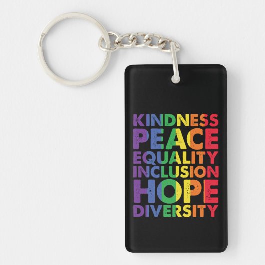 Porte-clés Kindness Peace Equality Love Inclusion Hope LGBT (Devant)
