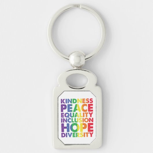 Porte-clés Kindness Peace Equality Love Inclusion Hope LGBT (Devant)