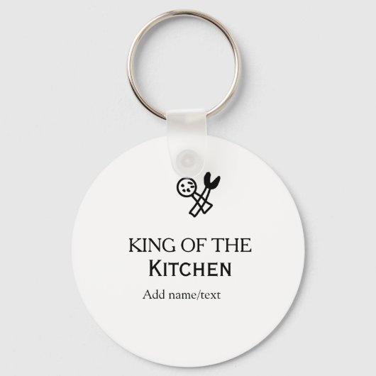 Porte-clés King of the kitchen chef cooking add name crown ha (Recto)