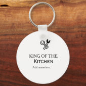 Porte-clés King of the kitchen chef cooking add name crown ha (Recto)