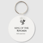 Porte-clés King of the kitchen chef cooking add name crown ha (Verso)