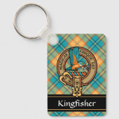Porte-clés Kingfisher Crest sur Tartan Porte - clé (Recto)