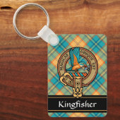Porte-clés Kingfisher Crest sur Tartan Porte - clé (Recto)