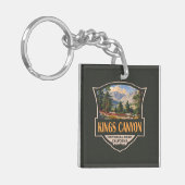 Porte-clés Kings Canyon National Park Illustration Retro Art (Devant gauche)