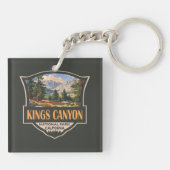 Porte-clés Kings Canyon National Park Illustration Retro Art (Dos)
