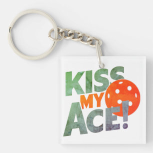 Porte-clés Kiss My Ace Drôle Joueur de Pickleball Dit Femmes
