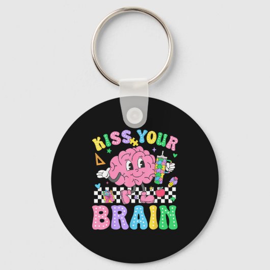 Porte-clés Kiss Your Brain Valentines Autism Awareness Teache (Recto)
