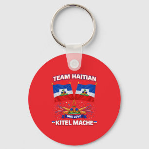 Porte-clés Kitel Mache Haiti One Love Flag