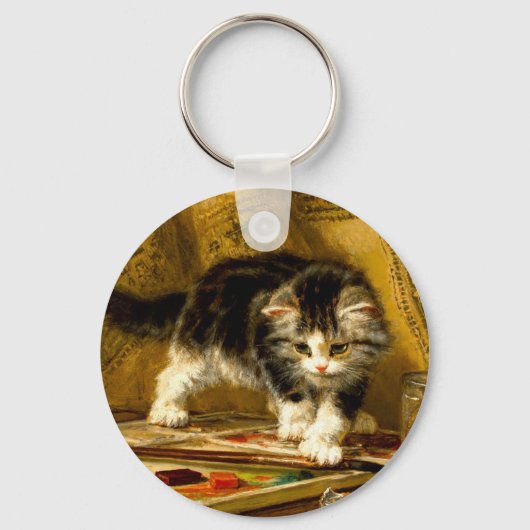 Porte-clés Kitten avec peinture et brosses (Recto)