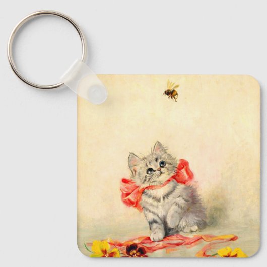 Porte-clés Kitten avec ruban rouge (Recto)